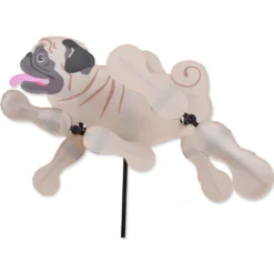 WindGarden 15 In. WhirliGig Spinner - Tan Pug
