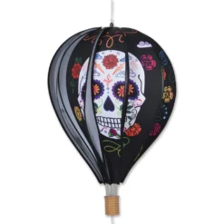 WindGarden 22 In. Hot Air Balloon - Day Of The Dead Black WindGarden