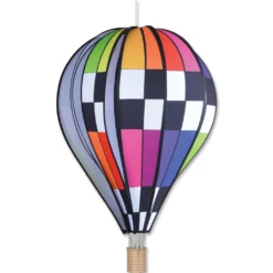 WindGarden 26 In. Hot Air Balloon - Checkered Rainbow