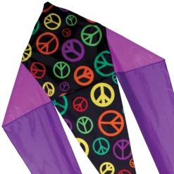 Kites Premier Kites 45 In. Flo-Tail Delta Kite - Peace Signs