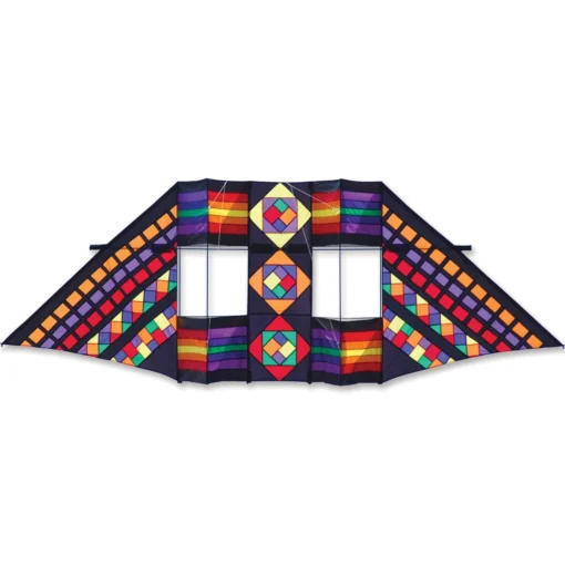 Collections Kites 12.5 Ft. Swept Wing Double Box Delta Kite - Mayan Rainbow Collections