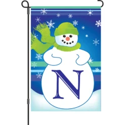 Accent Home & Garden 12 In. Winter Monogram Flag - N