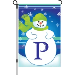Accent Home & Garden 12 In. Winter Monogram Flag - P Accent