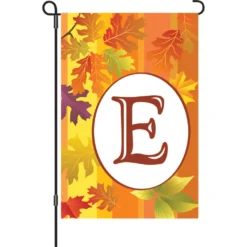 Accent Home & Garden 12 In. Fall Monogram Flag - E