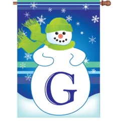 Accent Home & Garden 28 In. Winter Monogram Flag - G