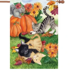 Accent Home & Garden 28 In. Flag - Harvest Kittens