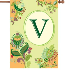 Accent Home & Garden Accent 28 In. Spring Monogram Flag - V