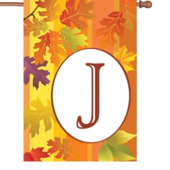 Accent Home & Garden 28 In. Fall Monogram Flag - J