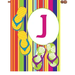 Accent Home & Garden Accent 28 In. Summer Monogram Flag - J