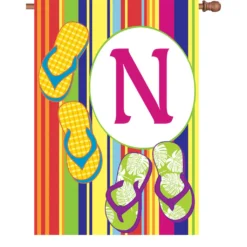 Accent Home & Garden Accent 28 In. Summer Monogram Flag - N