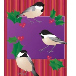 Accent Home & Garden - Sale 28 In. Flag - Holiday Chickadees Accent