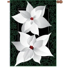 Accent Home & Garden - Sale Accent 28 In. Flag - Silver Poinsettia