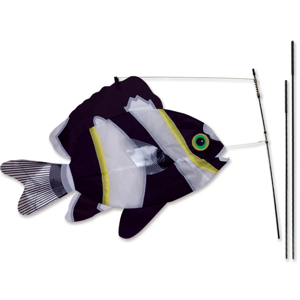 Premier Kites Swimming Fish Recumbent Bike Flag - Black & White Recumbent Bike Flags