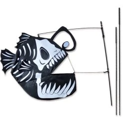 Premier Kites Swimming Fish Recumbent Bike Flag - Anglerfish Bones