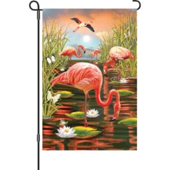 Accent Home & Garden Accent 12 In. Flag - Flamingo Sunset