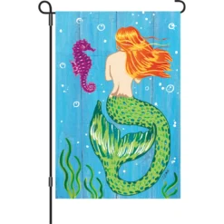 Accent Home & Garden 12 In. Flag - Mermaid & Seahorse Summer