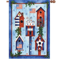 Accent Home & Garden Accent 28 In Flag Red White Blue Birdhouse