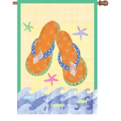 Accent Home & Garden 28 In. Flag - Orange Flip Flops Accent