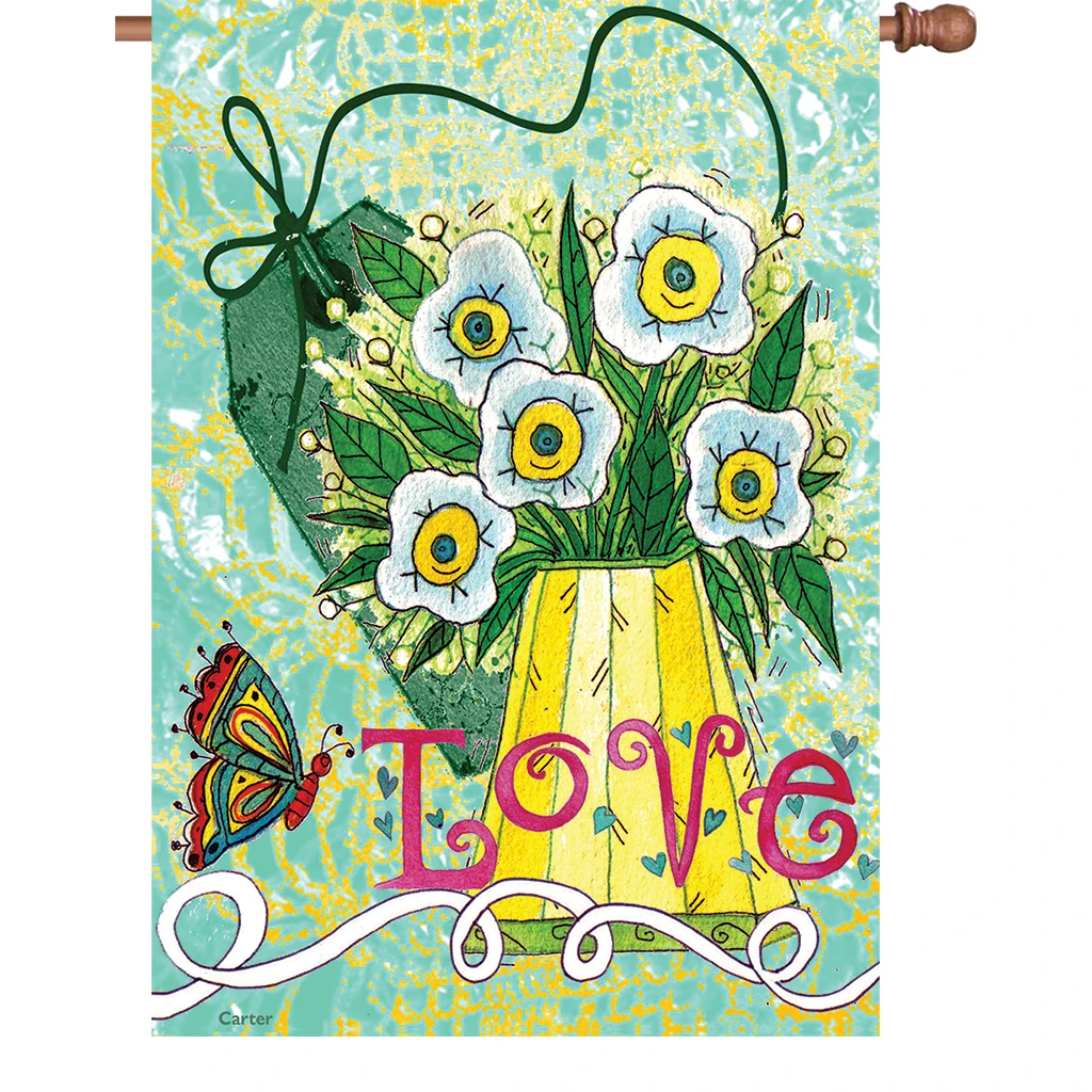 Accent Home & Garden Accent 28 In. Flag - Love Makes Me Happy