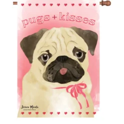 Accent Home & Garden Accent 28 In. Flag - Pugs & Kisses