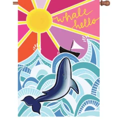 Accent Home & Garden 28 In. Flag - Whale Hello