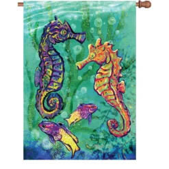 Accent Home & Garden 28 In. Flag - Seahorses Accent