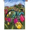 Accent Home & Garden Accent 28 In. Flag - Bike Through The Tulips