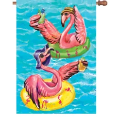 Accent Home & Garden 28 In. Flag - Poolside Flamingos