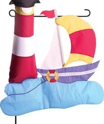 Accent Home & Garden Garden Charm - Lighthouse Boat