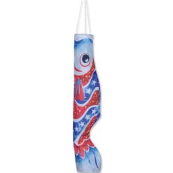 Accent Home & Garden Koi Windsock - Patriotic Fish