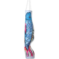 Accent Home & Garden Koi Windsock - Dapple Blue Fish Animals