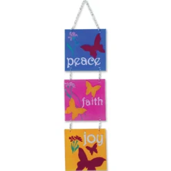 WindGarden Tri-Panel Glass Expression - Peace, Faith, Joy